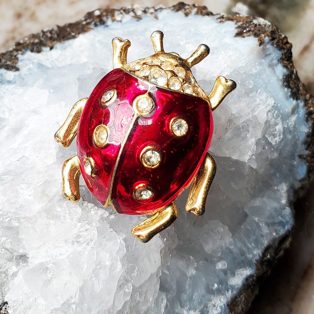Vintage - Enamel Ladybug Pin or Brooch